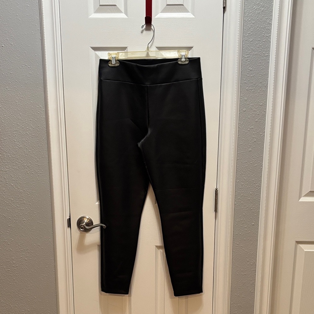 CAbi Black Faux Leather Leggings
